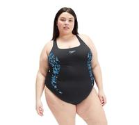 Speedo Placement Medalist Plus Badeanzug für Damen, Navy/Blau, 46