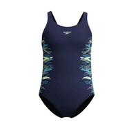 Speedo Mädchen Placement Muscleback Badeanzug Peacoat/Blasses Kleeblatt
