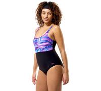 SPEEDO Contour Eclipse Damen Badeanzug mit Print Schwarz/Pink, 46
