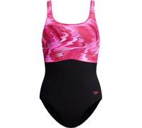 Speedo Print Contour Eclipse Damen Badeanzug, schwarz 38