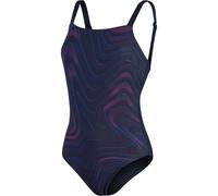 Speedo Shaping AmberGlow Printed Damen Badeanzug, blau 38