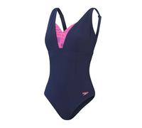 Speedo Shaping Printed OpusGem DD+ 1 Piece Badeanzug für Damen, Schwarz/Pink, 36