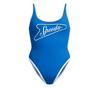 Speedo Solid Bound Scoop Damen Badeanzug, blau 2XL