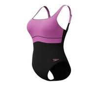 Speedo SPDSCU CNTR Eclipse Badeanzug Damen mit verstellbaren Trägern, Farbe:Schwarz-Violett, Größe:38