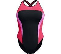 Speedo - SPEEDO Damen Schwimmanzug Womens High Neck Splice Cross back Swimsuit Raspberry Fill - Gr. - 46