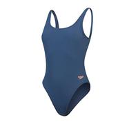 Speedo Strukturierter Badeanzug mit tiefem U-Rückenausschnitt Schwimmbekleidung Stilvolles Design für Damen, Fichtenblau, 30