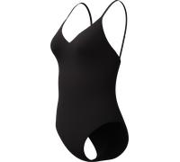 Speedo Women's Solid V-Neck One Piece Anthracite S