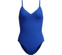 Speedo Women's Solid V-Neck One Piece Deep Sapphire M