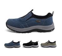 sPeesy Atmungsaktive orthopädische Reise-Plimsolls | Freihändige Slip-On-Wanderschuhe für Herren | Herren Outdoor-Wanderschuhe, atmungsaktive orthopädische Herrenschuhe (Color : Blue, Size : 43-EU/8
