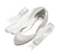 Speesy Brautschuhe Flach Geschlossene Zehen Brautschuhe Blockabsatz Hochzeit Schuhe,Elfenbein,38 EU