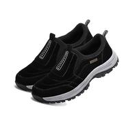 sPeesy Orthopädische Schuhe Herren leichte Schuhe Herren Sneaker Outdoor Wanderschuhe Herren wasserdicht extra weit Leinenschuhe wasserdicht Walking Schuhe Hallux valgus Schuhe (Color : Black, Size