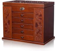 SpeesY Schmuckschatulle/Schmucktruhe, groß, aus Holz, Schmucktruhe, Möbel, Ring, Halskette, Geschenk, Geschenk mit Schloss für Frauen und Mädchen, A