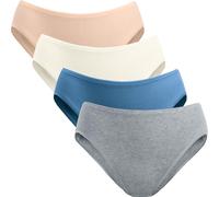 Speidel Feinripp Damen-Slip im 4er-Pack orange/blau/braun-beige/grau 40