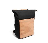 Sperling 2-in-1 Rucksack "Triple" aus recyceltem PET & Kork Raven Cream (Schwarz)