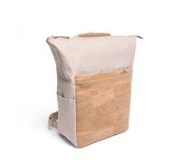 Sperling 2-in-1 Rucksack "Triple" aus recyceltem PET & Kork Stork Cream (grau Natur)