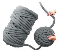 Sperrige Armstricken Wolle, Grob Gestrickte Kuscheldecke, 500g Länge ca 25M zum Handstricken, Wolle zum Häkeln Dickes Garn Geeignet Weben von Haustier Bett Sofa (Dunkelgrau)