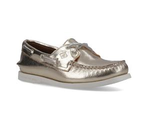 Sperry Authentic 2 Eye Damen Bootsschuhe Aus Leder In Gold EU 40 / UK 6,5
