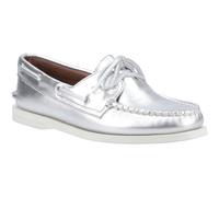 Sperry Authentic 2 Eye Damenbootsschuhe Aus Silbernem Leder EU 40 / UK 6,5