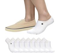 Sperry Herren Gepolsterte No Show Socken 8er Pack - Feuchtigkeitstransportierende, rutschfeste Passform, niedrig geschnittene Knöchelsocken für den Alltag, Weiss/opulenter Garten, 6-12