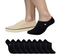 Sperry Herren Gepolsterte No Show Socken 8er Pack - Feuchtigkeitstransportierende, rutschfeste Passform, niedrig geschnittene Knöchelsocken für den Alltag, Schwarz, 6-12