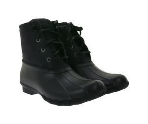 SPERRY Saltwater Damen Boots wasserdichte Stiefelette mit Echtleder und Wave-Siping-Technologie STS88108 Schwarz 35 1/2