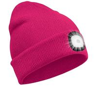 SPGOOD LED Beanie Beleuchtete Mütze mit Licht,Wiederaufladbare Winter Warm LED Haube mit Lampe für Angeln,Jogger,Camping,Laufen,Geschenke für Männer Frauen(Rosenrot)