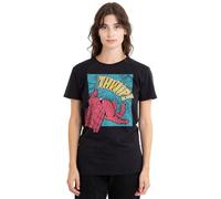 Spider-Man Damen Spiderman Thwip Panel Ladies Shirt, Black, Schwarz, M EU