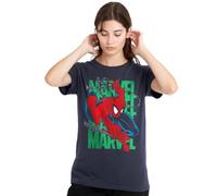 Spider-MAN Damen Spiderman Wall Crawling Ladies Shirt, Deep Navy, Deep Navy, S EU