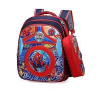 (Spider-Man) Kinder Jungen Captain America Batman Rucksack Kinder Rucksack Schultasche mit Federmäppchen