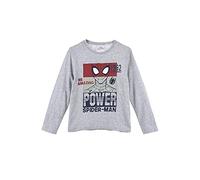 Spider-Man Kinder Jungen Langarm-Shirt T-Shirt Longsleeve (Grau, 104)
