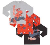 Spider-Man & Miles Morales 3er-Pack Langarm-T-Shirts aus 100% gekämmter Baumwolle, Mehrfarbig, 2-3 Jahre