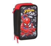 Spider-Man Schulmäppchen mit 37 Utensilien, Federmäppchen für Kinder, ideal für Kinder von 5 bis 14 Jahren, bequem und vielseitig, Qualität und Widerstandsfähigkeit, 12,5 x 5,5 x 19,5 cm