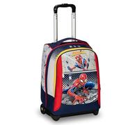 Spider Man Schultrolley Big, Rot und Grau, Doppelfach, Trinkflaschentasche und Crossover System, Schulrucksack für Reisen, Mehrfarbig, Taglia Unica, schultrolley
