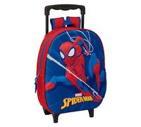 Spiderman 3D-Kinderrucksack mit Rädern, ideal für Kinder verschiedener Altersgruppen, bequem und vielseitig, Qualität und Widerstandsfähigkeit, 27 x 10 x 33 cm