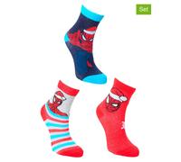 Spiderman 3er-Set: Socken "Spiderman" in Blau in Rot/ Dunkelblau/ Hellblau - Größe 23-26 | Babysocken Strumpfhosen