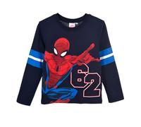 Spiderman Jungen Langarmshirt - Kinder Longsleeve aus Baumwolle - Spidey Motiv - Blau oder Rot - Größe 98-128, Farbe: Blau, Bekleidungsgröße: 98