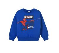 Spiderman Kinder Pullover - Jungen Sweater mit Action-Motiv - bequemer Pulli aus Baumwollmix - Blau oder Rot - Größen 98-128, Farbe: Blau, Bekleidungsgröße: 104