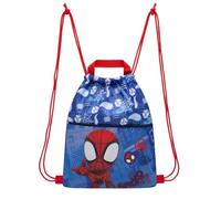 Spiderman Marvel Avengers Turnbeutel, Schwimmbeutel, Sporttasche, Gymsack, Rucksack, Schuhbeutel, Sportrucksack, verschiedene Designs inkl. extra Fach (Blau-Blau)