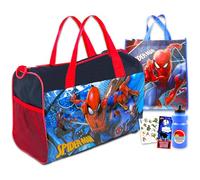 Spiderman-Reisetaschen für Kinder - Bundle mit Spiderman-Reisetasche, Spidey-Tasche, Wasserflasche, Aufklebern, mehr | Spiderman-Taschen-Set, Mehrfarbig, Spiderman Drawstring, Spiderman Seesack