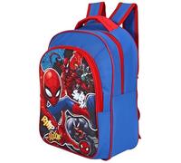 Spiderman-Rucksack für Jungen - Offizielle Marvel-Schultasche mit Reißverschluss und Seitentasche - Rot-Blau - für Kindergarten, Reisen oder Schulanfang - 37 cm