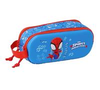 safta Spidey 3D Doppelmäppchen für Kinder, ideal für Kinder im Schulalter, bequem und vielseitig, Qualität und Widerstandsfähigkeit, 21 x 6 x 8 cm, Marineblau/Rot, M, Casual
