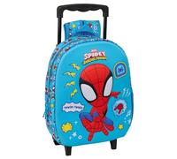 Spidey 3D-Kinderrucksack mit Rädern, ideal für Kinder verschiedener Altersgruppen, bequem und vielseitig, Qualität und Widerstandsfähigkeit, 27 x 10 x 33 cm