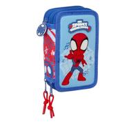 Spidey Rescue Schulmäppchen mit 37 Utensilien, Federmäppchen für Kinder, ideal für Kinder von 5 bis 14 Jahren, bequem und vielseitig, Qualität und Widerstandsfähigkeit, 12,5 x 5,5 x 19,5 cm, Rot /