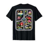 Spielen Sie Cars On Dad's Back Mat Road Car Race Track T-Shirt