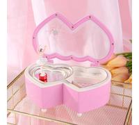 Spieluhr Schmuckbox Kunststoff Metall für weiß Spieluhr Schmuckbox(Pink)