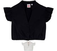 Dirndlbluse SPIETH & WENSKY "Darlee", Damen, Gr. 42, schwarz, Obermaterial: 75% Baumwolle CO. 22% Polyester PES. 3% Elasthan EL., uni, festlich, slim fit, V-Ausschnitt, Blusen Dirndlbluse, mit verführ