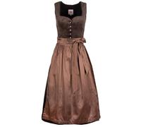 Spieth & Wensky Dirndl Galip 75cm Länge braun | Mididirndl Samt 75cm Rocklänge | Damen (DE/NL/SE/PL, Numerisch, 32, Regular, Regular, braun)