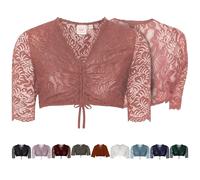 Spieth & Wensky Dirndlbluse Ansbach | Damen Dirndl-Bluse mit V-Ausschnitt | Spitze Kurzarm rosa 32
