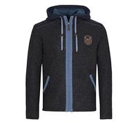 Spieth & Wensky Strickjacke Dakar 70 cm mit Sweater-Kapuze S (46/48) d,grau, blau Herren Trachten Große Größen Trachtenmode Strickjacken S (46/48) d,grau, blau