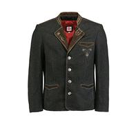 Spieth & Wensky Herren Trachten Jacke Loden/Leder anthrazit 'Samuel', anthrazit, 58